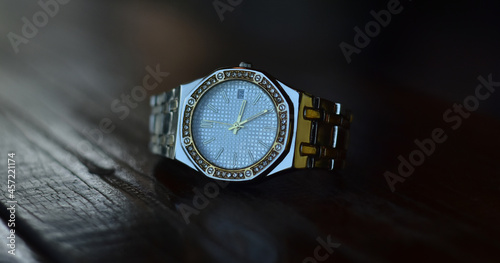 A watch is an elegant wristwatch.