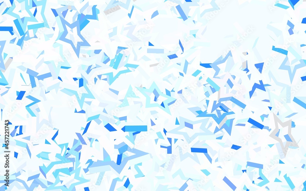 Light BLUE vector background with colored stars.