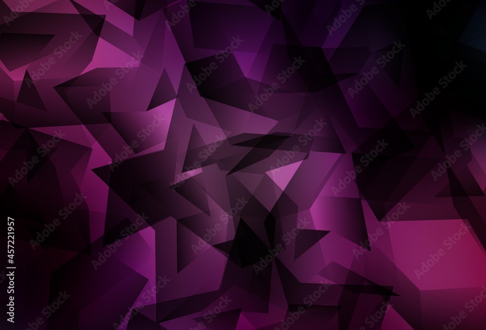 Fototapeta premium Dark Purple, Pink vector polygonal template.