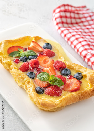 Finnish pancake with fresh berries