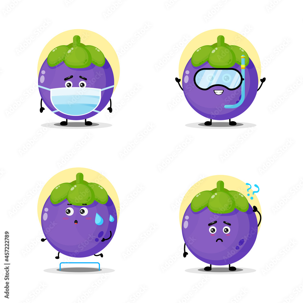 Cute mangosteen character collection Cute mangosteen character collection