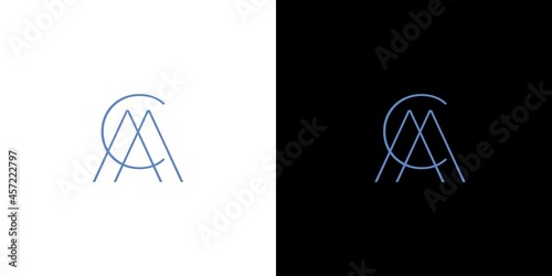 Modern and sophisticated CM letter initials logo design