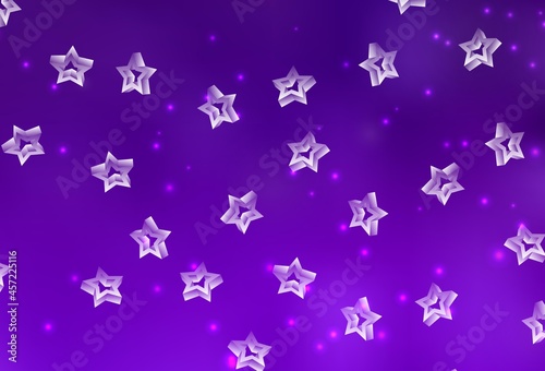 Dark Purple, Pink vector texture with beautiful stars.