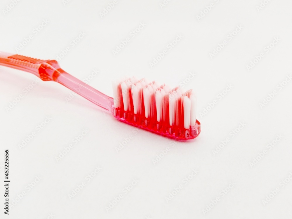 Used toothbrush on an isolated white background Used toothbrush on an isolated white background