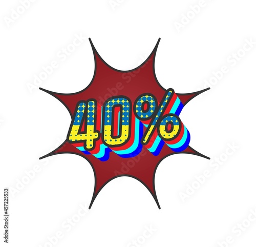percentage discount sale 40 percent illustration vector suitable for shop market and etc