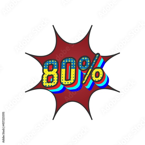 percentage discount sale 80 percent illustration vector suitable for shop market and etc