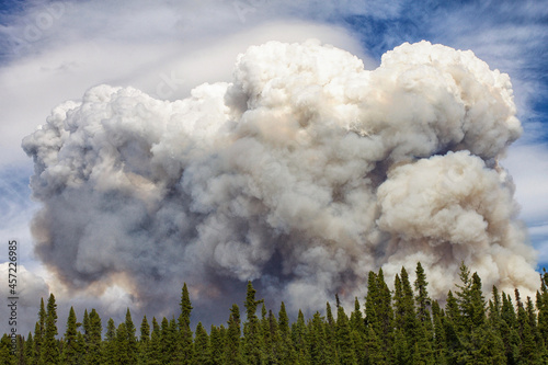 This Yukon wildfire, along the Alaskan Highway, lets off some steam. photo