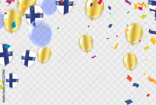 Finland Independence Day poster. Patriotic holiday. Finland balloons