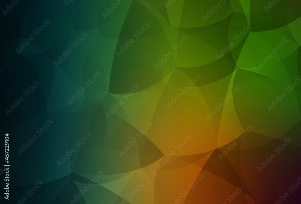 Fototapeta premium Dark Green, Red vector background with triangles.