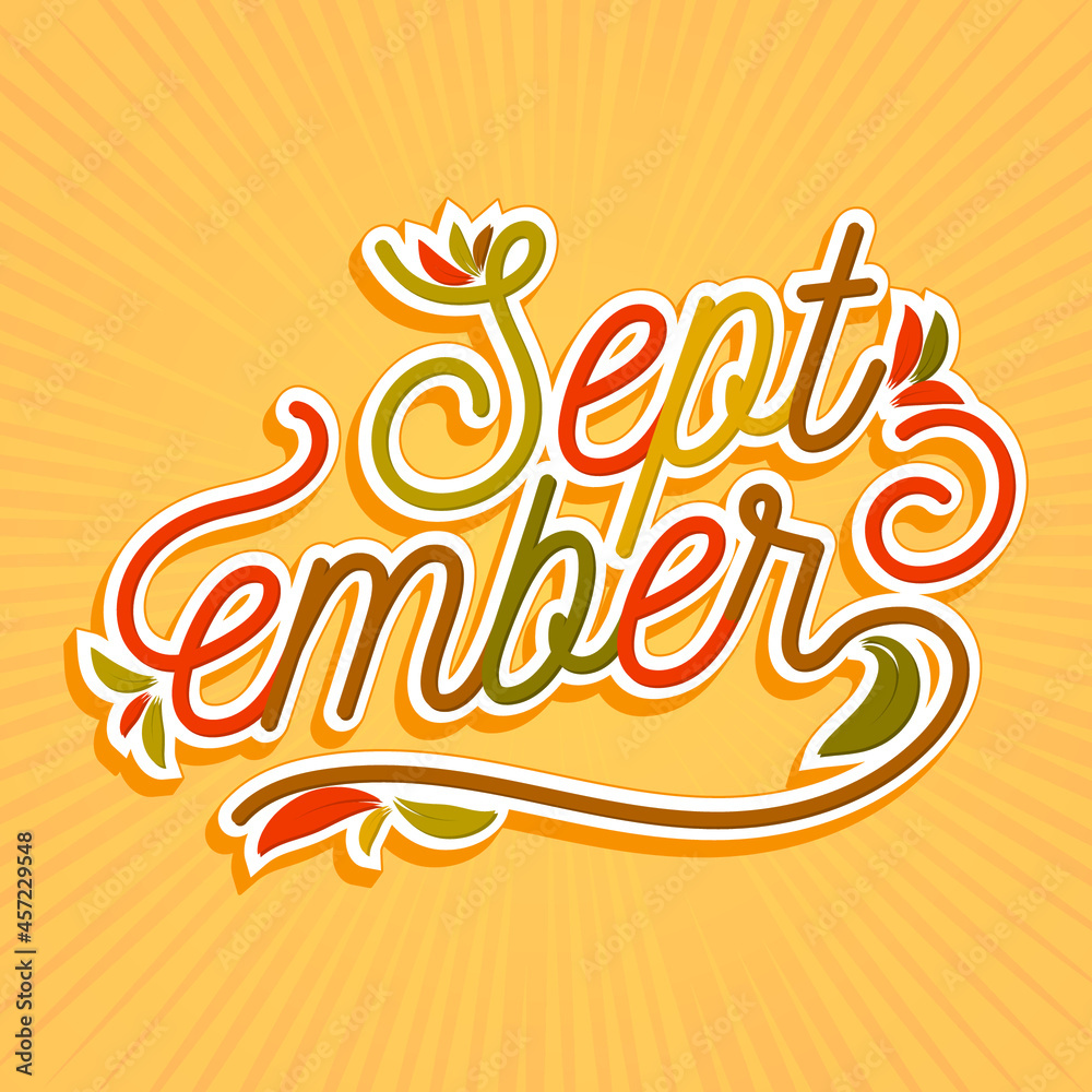 typography lettering september text calendar event autumn typography lettering september text calendar event autumn