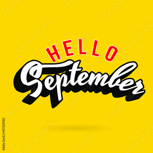 typography lettering september text calendar event autumn event yellow background 3d looks