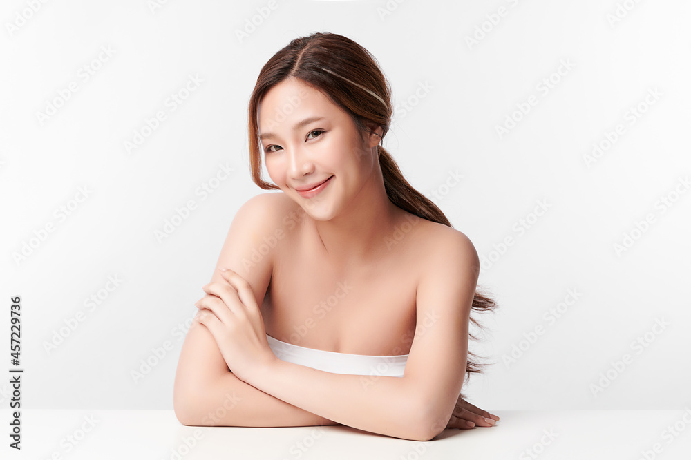 Beautiful young asian woman with clean fresh skin on white background, Face care, Facial treatment, Cosmetology, beauty and spa, Asian women portrait. Beautiful young asian woman with clean fresh skin on white background, Face care, Facial treatment, Cosmetology, beauty and spa, Asian women portrait.