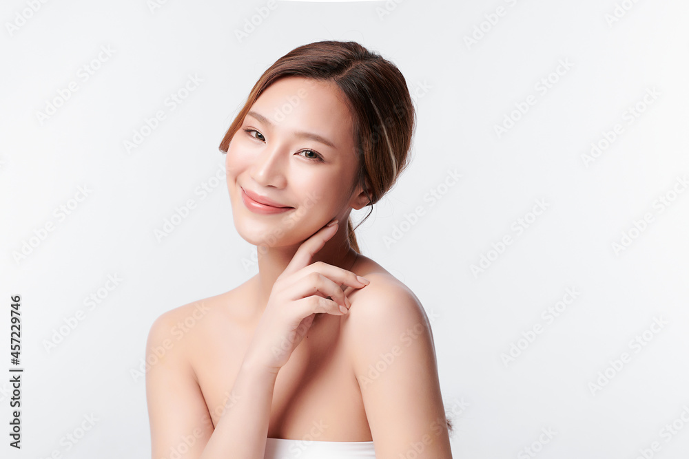 Beautiful young asian woman with clean fresh skin on white background, Face care, Facial treatment, Cosmetology, beauty and spa, Asian women portrait. Beautiful young asian woman with clean fresh skin on white background, Face care, Facial treatment, Cosmetology, beauty and spa, Asian women portrait.