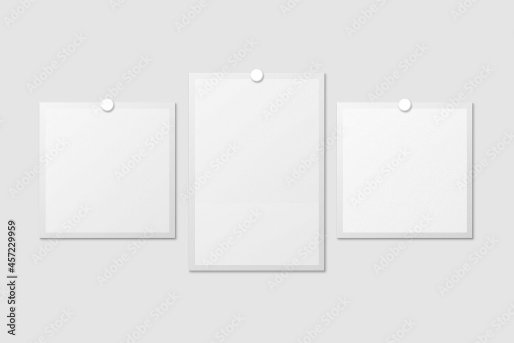 Blank Polaroid For Photo Frame Mockup. 3D Render. Blank Polaroid For Photo Frame Mockup. 3D Render.