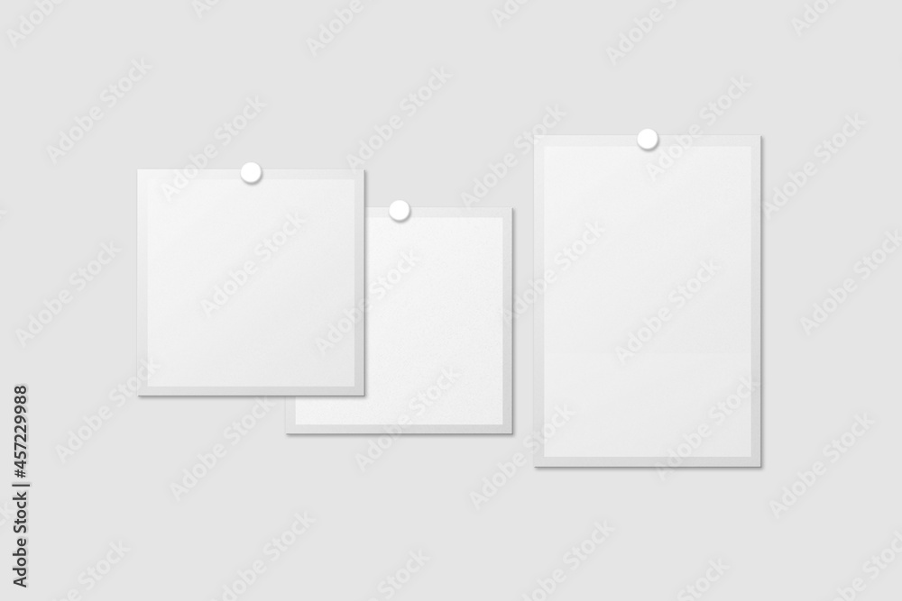 Blank Polaroid For Photo Frame Mockup. 3D Render. Blank Polaroid For Photo Frame Mockup. 3D Render.