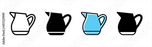 Tea pot icon set. Teapot icons vector set. Coffee milk jug icon.