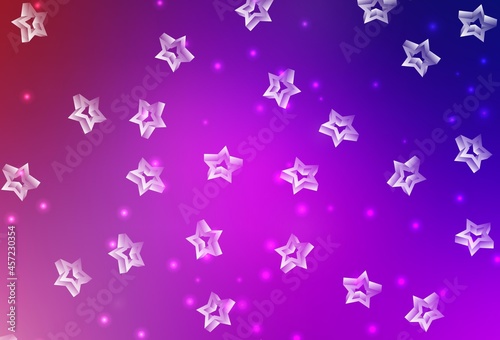 Light Purple, Pink vector template with sky stars.
