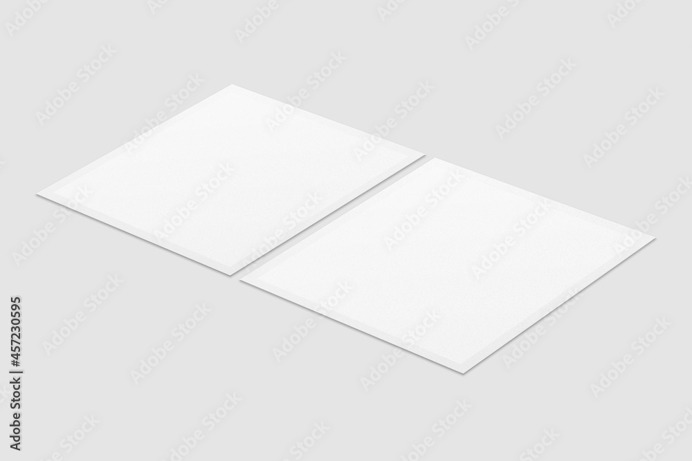 Blank Polaroid For Photo Frame Mockup. 3D Render. Blank Polaroid For Photo Frame Mockup. 3D Render.