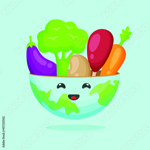Fototapeta Naklejka Na Ścianę i Meble -  Cute Vegetable Cartoon Characters. Beetroot and Vegetable Mascot Collections. world food day