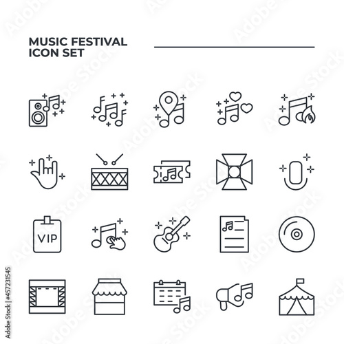 Music Festival set icon, isolated Music Festival set sign icon, vector illustration