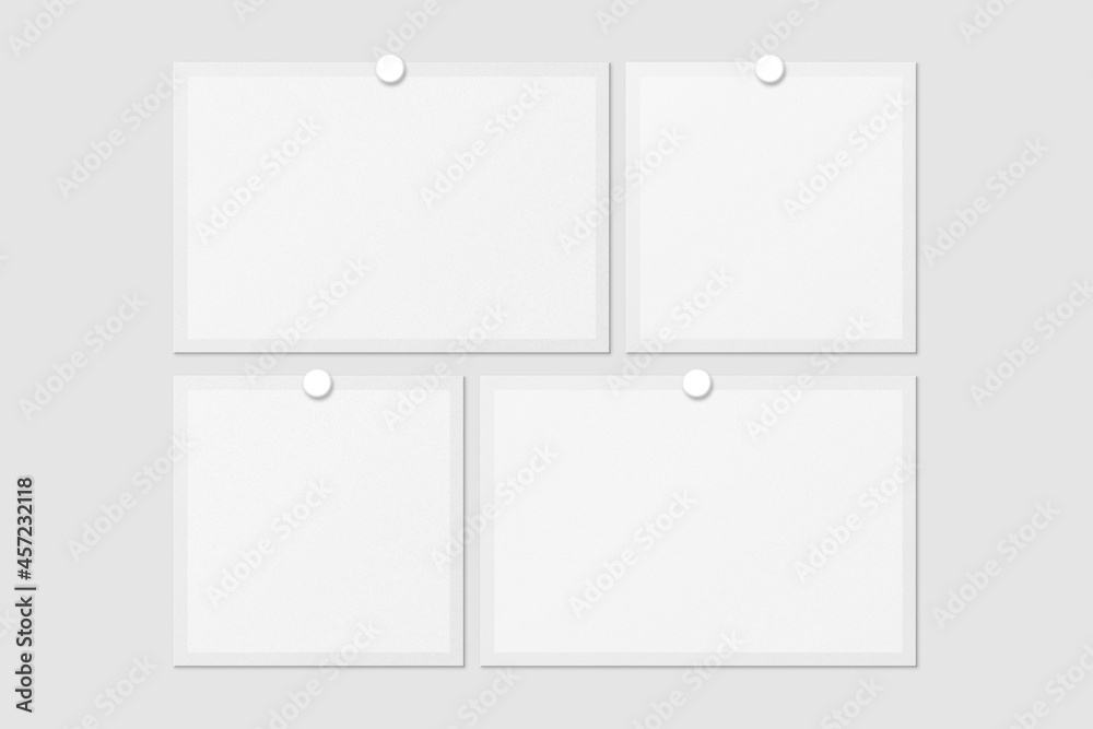 Blank Polaroid For Photo Frame Mockup. 3D Render. Blank Polaroid For Photo Frame Mockup. 3D Render.