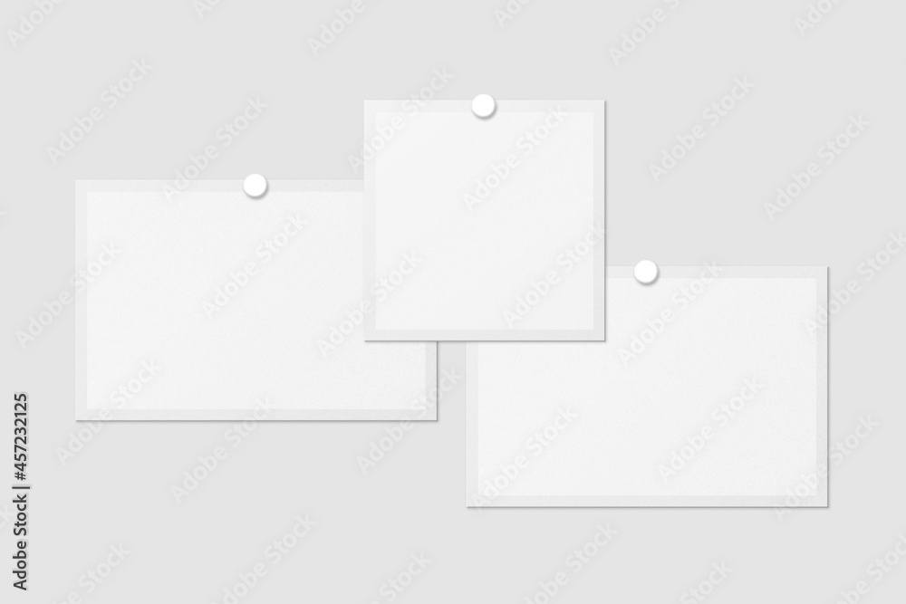 Blank Polaroid For Photo Frame Mockup. 3D Render. Blank Polaroid For Photo Frame Mockup. 3D Render.