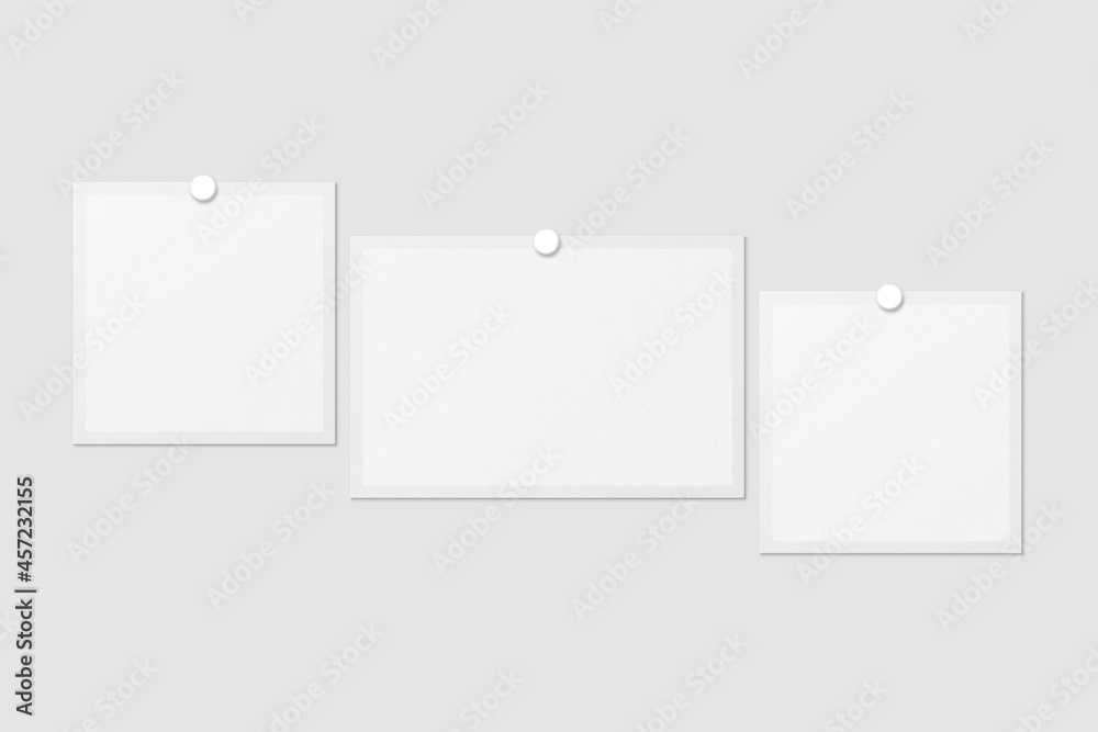 Blank Polaroid For Photo Frame Mockup. 3D Render. Blank Polaroid For Photo Frame Mockup. 3D Render.