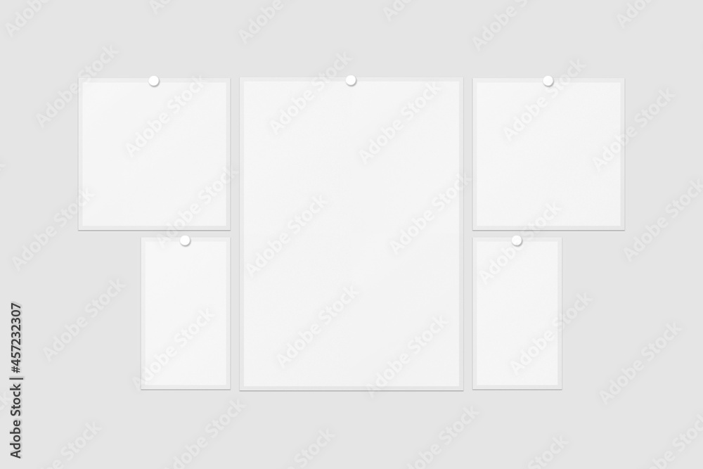 Blank Polaroid For Photo Frame Mockup. 3D Render. Blank Polaroid For Photo Frame Mockup. 3D Render.