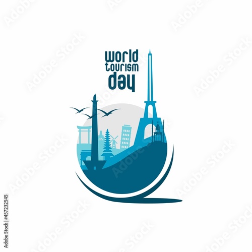 vector illustration of travel icon around the world, international tourism day