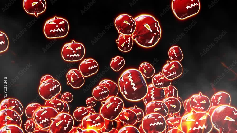 Halloween pumpkin particle loop animation