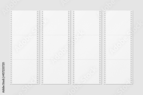 White Film Strip For Photo Mockup. 3D Render.