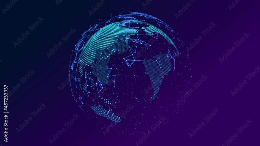 Dot matrix earth globe cyber system Dot matrix earth globe cyber system