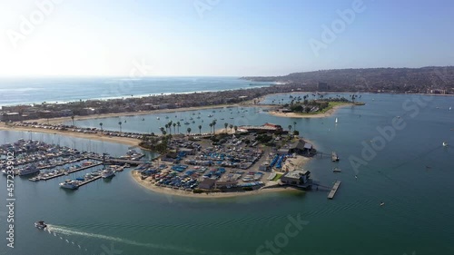 San Juan Cove And Mission Bay Yacht Club In San Diego, California - aerial drone shot photo