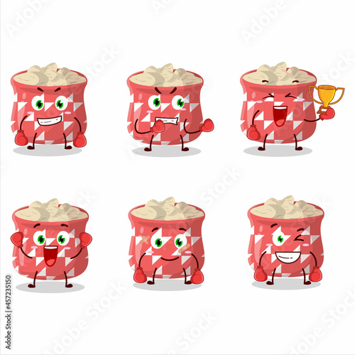 A sporty dried ginger boxing athlete cartoon mascot design