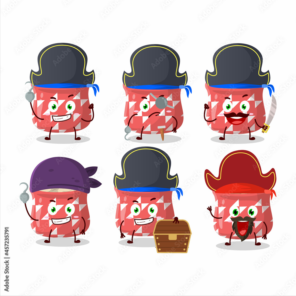 Cartoon character of dried ginger with various pirates emoticons Cartoon character of dried ginger with various pirates emoticons