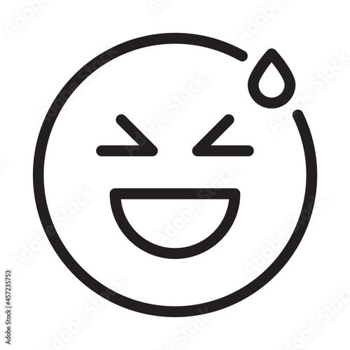 grinning line icon