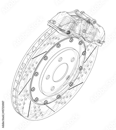 Brake disc outline. Vector