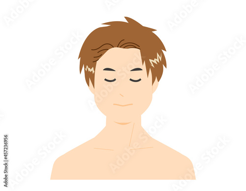 男性の顔　ベクターイラスト　スキンケア　美容