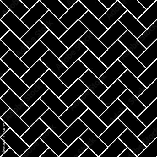 Seamless pattern of tiled cobblestone, basket. Geometric mosaic street tiles. For background, fabric,card.
