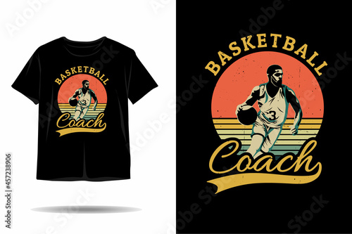 Basketball coach silhouette t shirt design