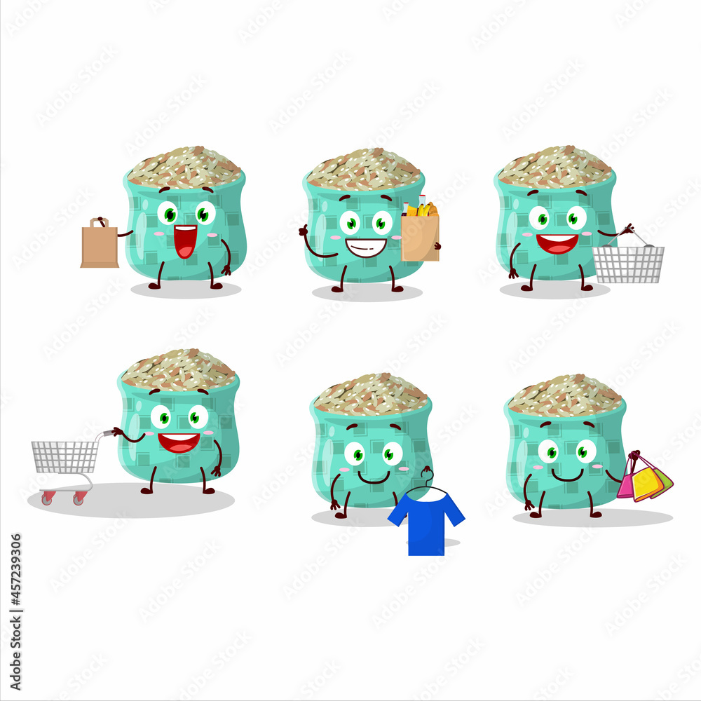 Fototapeta premium A Rich dried rosemary mascot design style going shopping