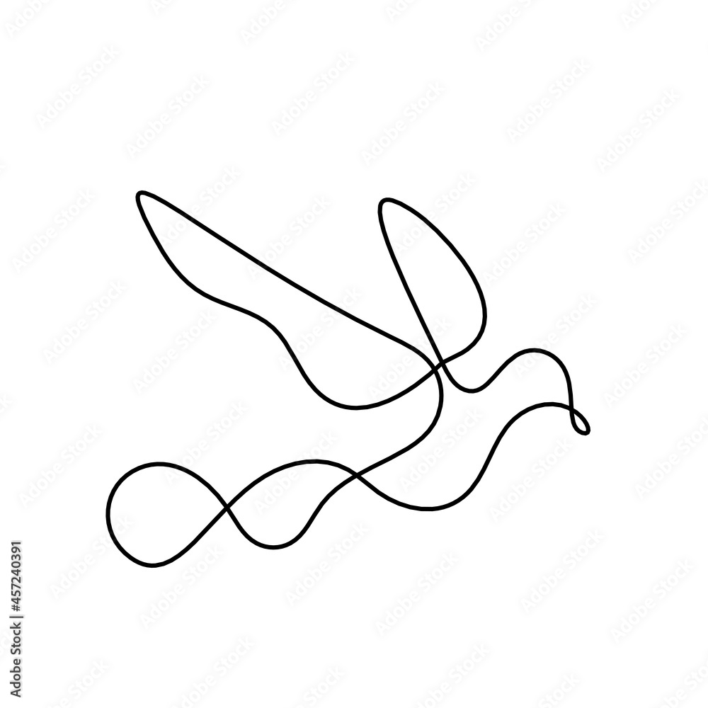 Silhouette of abstract birds in line on white Silhouette of abstract birds in line on white