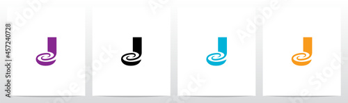 Swirl Vortex On Letter Logo Design J