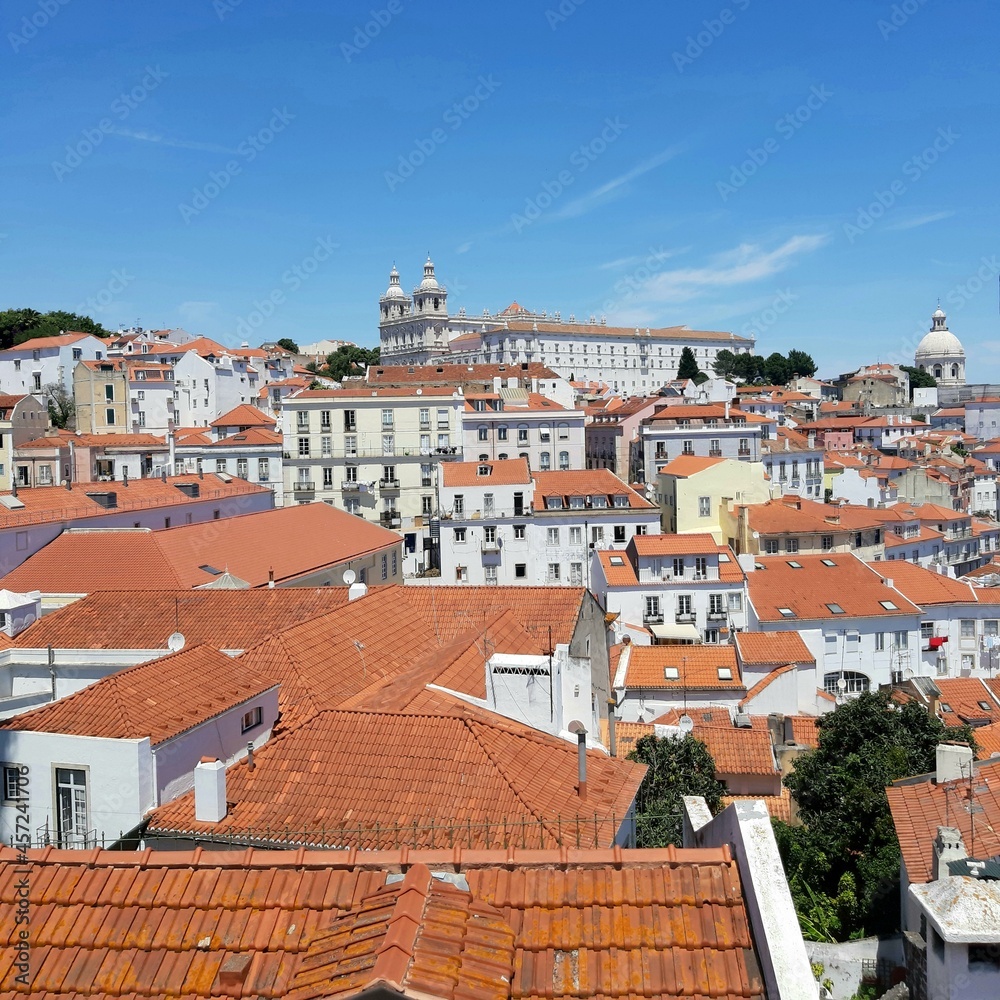 view of the roofs in lisbon 