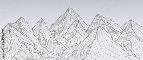 mountain line art print. Abstract mountain contemporary aesthetic backgrounds landscapes. vector illustrations