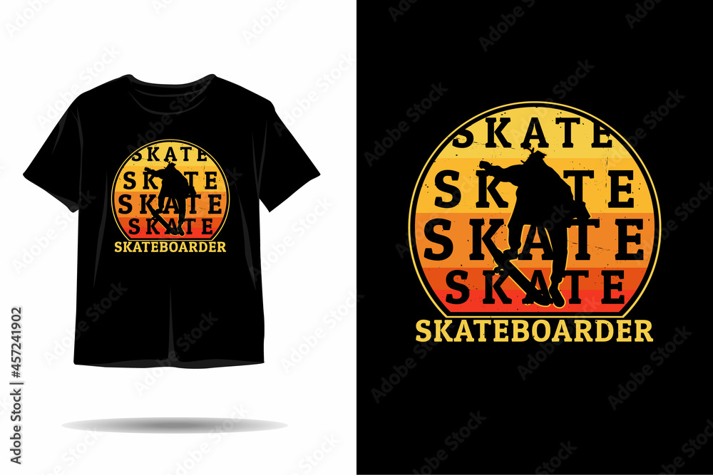 Skateboarder silhouette t shirt design