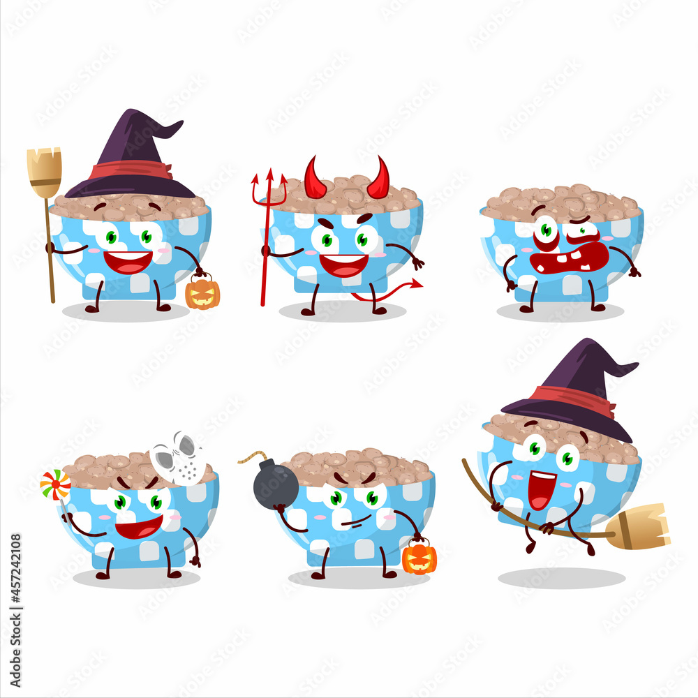 Halloween expression emoticons with cartoon character of pinto beans Halloween expression emoticons with cartoon character of pinto beans