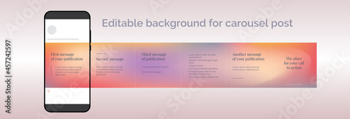 Colorful background for carousel post in social media