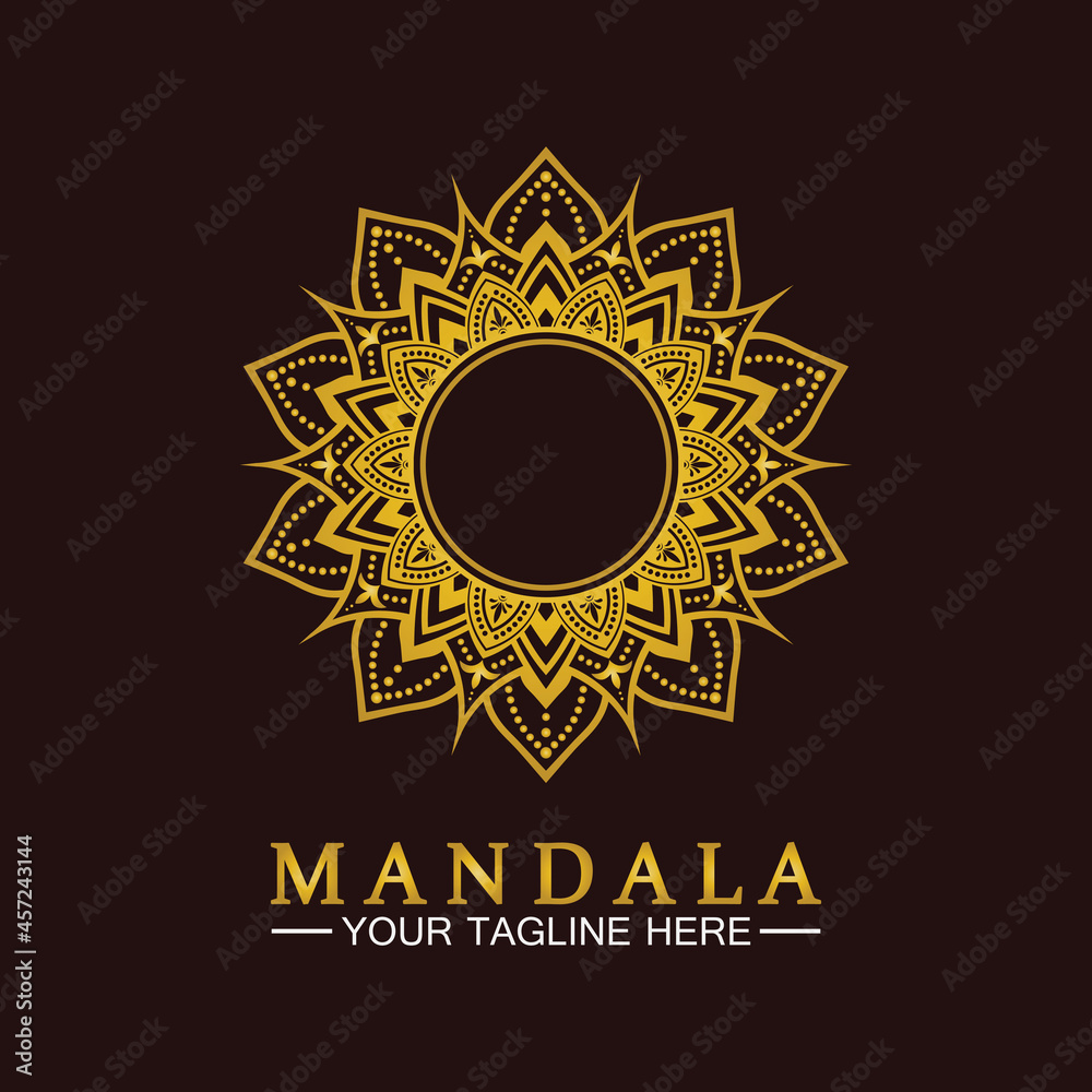 Gold Flower Mandala Vector logo template illustration.template for spiritual retreat or yoga studio,Ornamental business cards,vintage luxury, ornamental decoration Gold Flower Mandala Vector logo template illustration.template for spiritual retreat or yoga studio,Ornamental business cards,vintage luxury, ornamental decoration