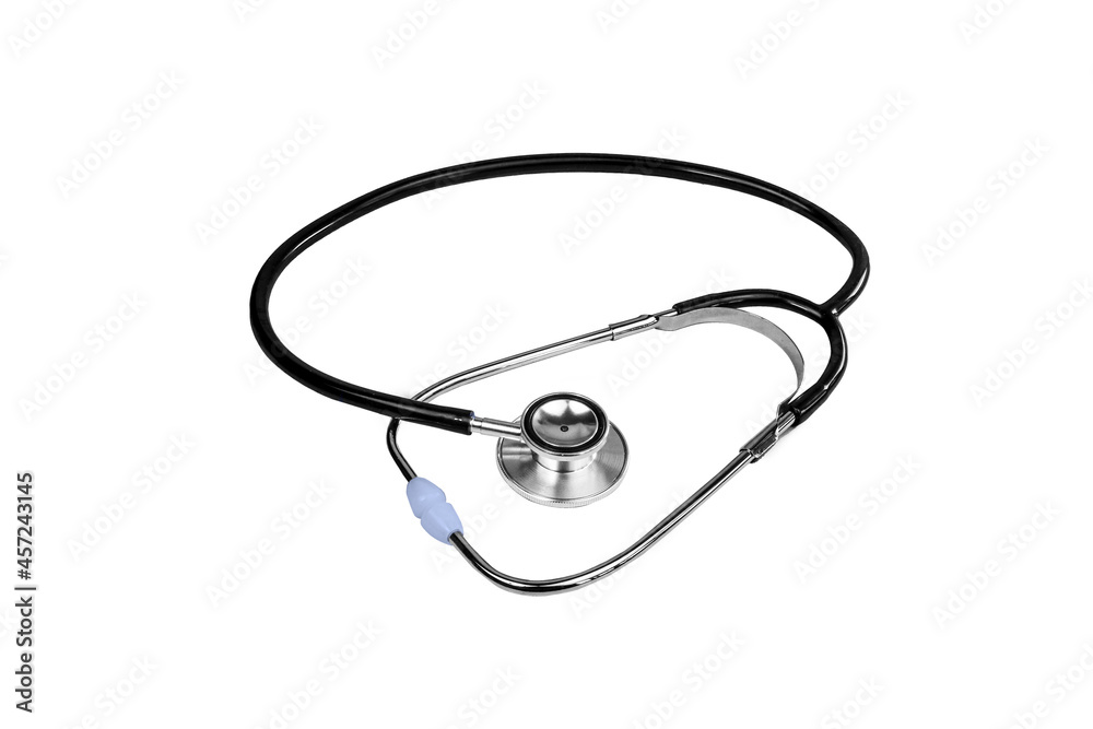 A stethoscope for doctor on white background, Concept of health care and wellbeing in modern lifestyle. A stethoscope for doctor on white background, Concept of health care and wellbeing in modern lifestyle.